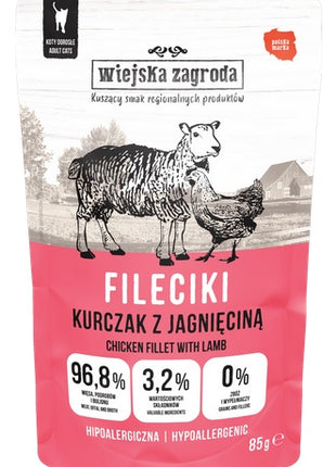 Wiejska Zagroda Kot Fileciki kurczak z jagnięciną saszetka 85g