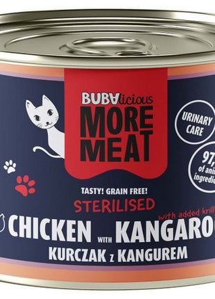 BUBAlicious Kot More Meat Sterilised kurczak i kangur puszka 185g