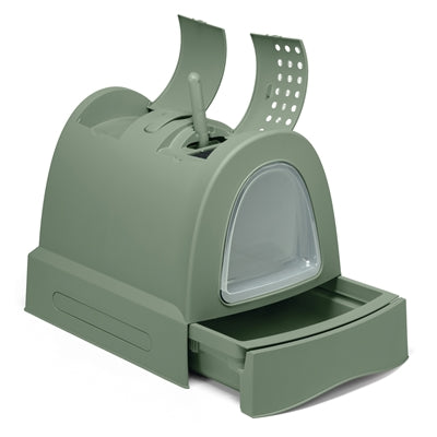 Bac à litière pour chat Imac Zuma 2nd Life avec tiroir coulissant vert