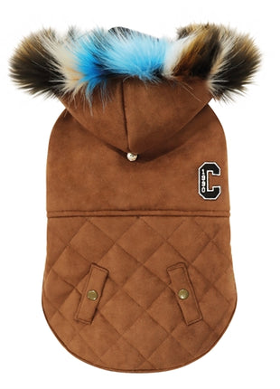 Croci Hondenjas Shearling Gevoerd Bruin