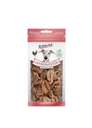 Dokas Dog Snack Hühnerherzen gefriergetrocknet 22g