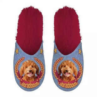 Merkloos Pantoffel Labradoodle Lila / Rood