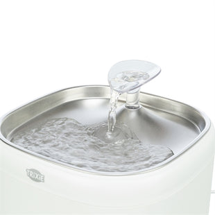 Trixie Drinkfontein Aqua Pure Kunststof / Rvs Wit 18X18X14,5 Cm