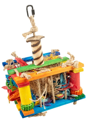 Duvoplus Vogelspielzeug Holz-Spielkiste