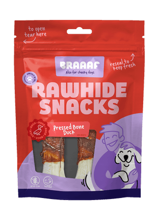 Braaaf Rawhide Pressed Bone Eend