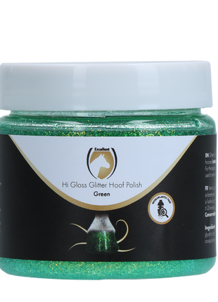 Excellent Horse Hi Gloss Glitter Hoof Polish Green 150 ml