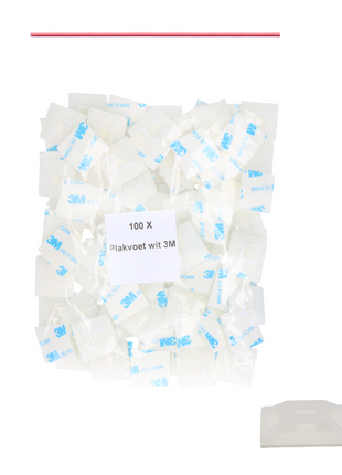 Plakvoet 3M transparant t.b.v. bevestigingsdraad 100 st