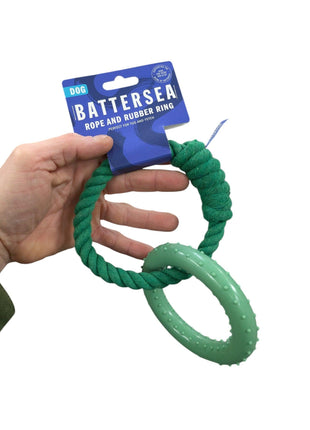 Battersea Ring Rubber / Touw Groen - Goedkoop hondenspeelgoed