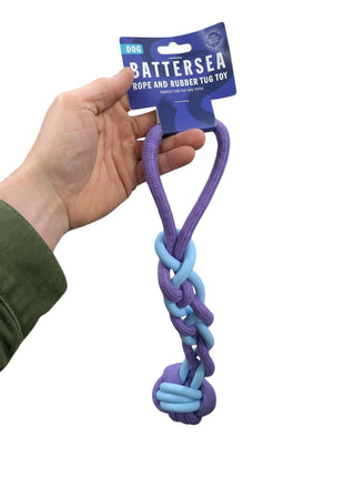 Battersea Touw / Rubber Tug Blauw – Duurzaam trek- en kauwspeeltje