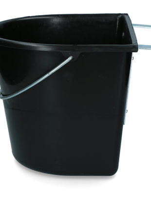 vPlast Voerbak met haken & hengsel 15 l Zwart