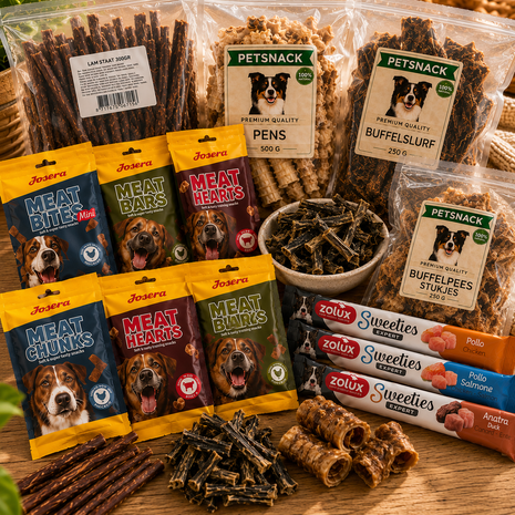 Fidello pack snacks mensuel pour chiens – friandises variées pour tout un mois - 2 kg