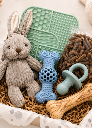 Fidello coffret cadeau pour un nouveau chiot – pack de bienvenue avec jouets, friandises et tapis à lécher